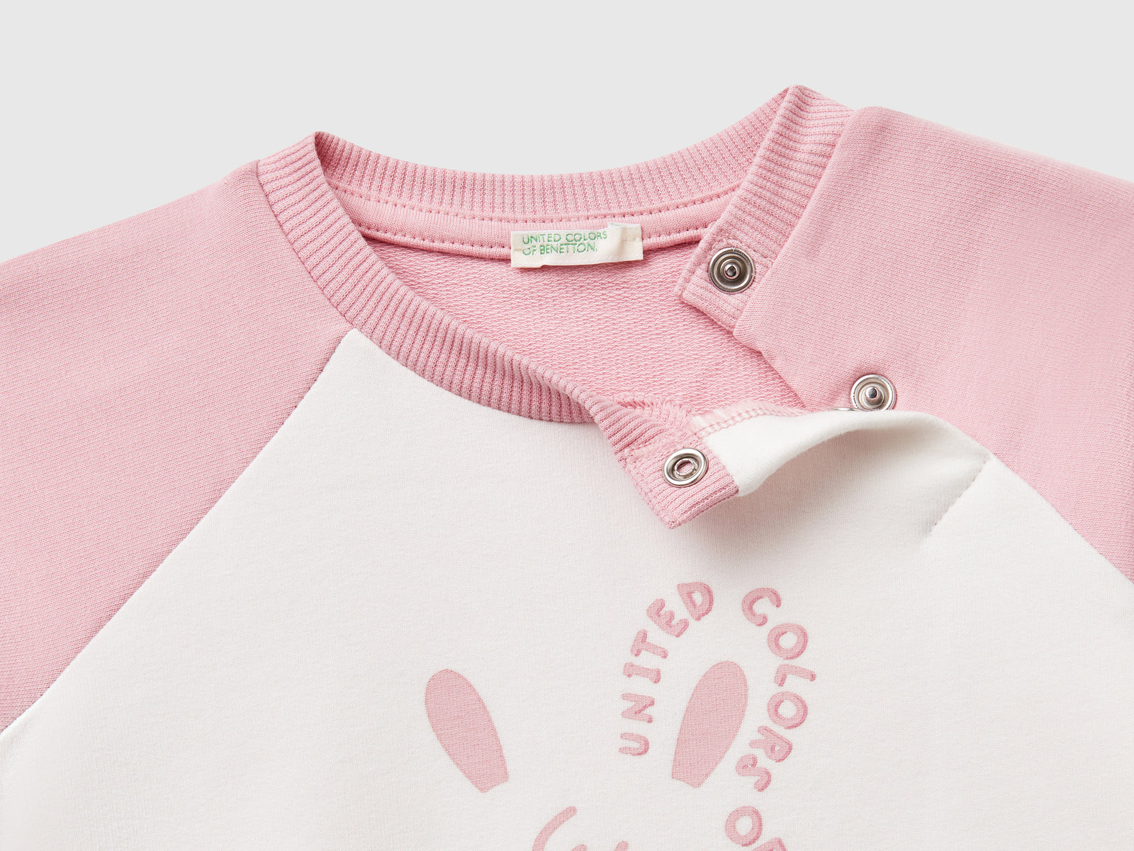 Completino in felpa leggera da neonato rosa 4 | Benetton Outlet