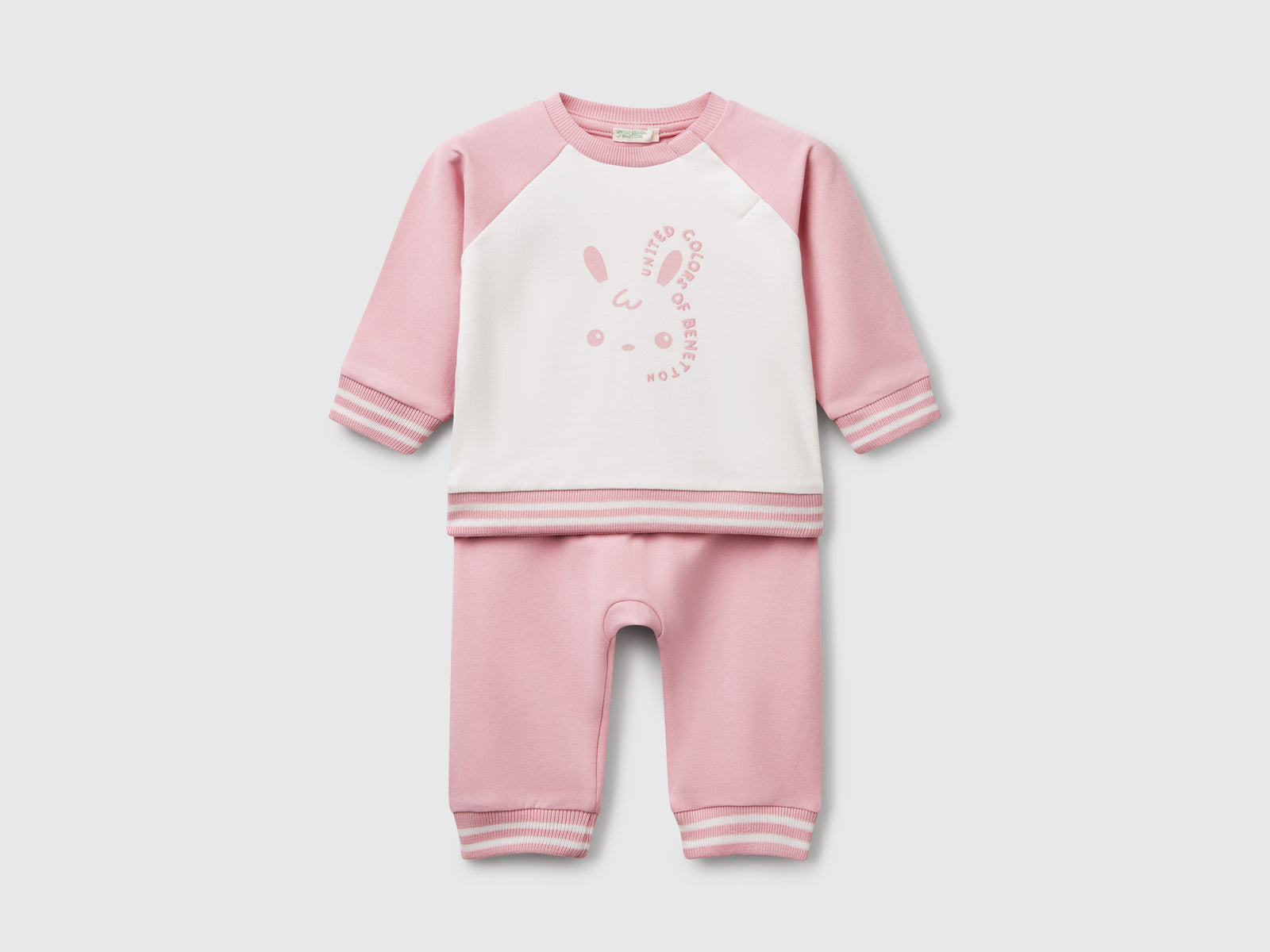 Completino in felpa leggera da neonato rosa | Benetton Outlet