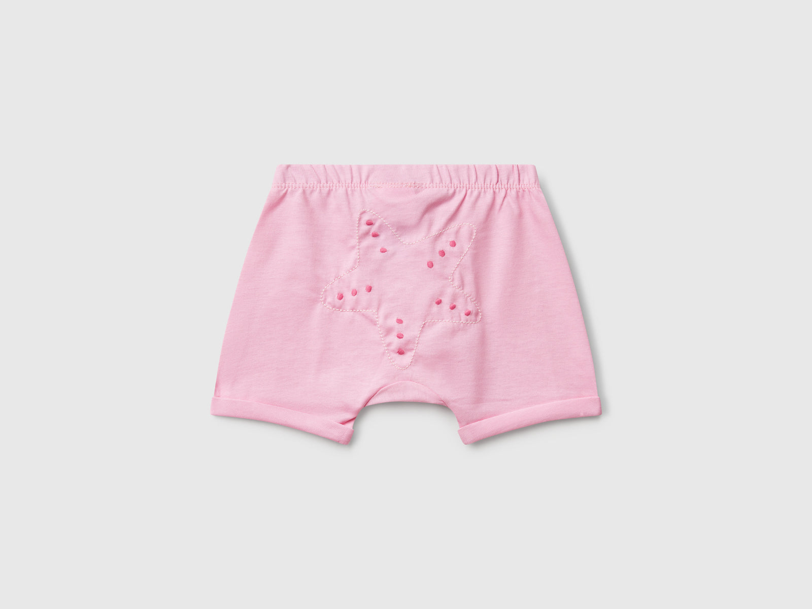 Shorts con patch sul retro da neonato rosa 2 | Benetton Outlet