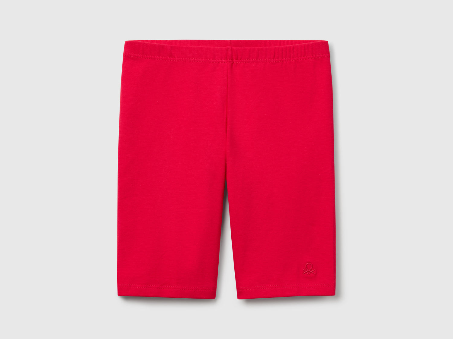 Leggings corti in cotone stretch da bambina fucsia | Benetton Outlet