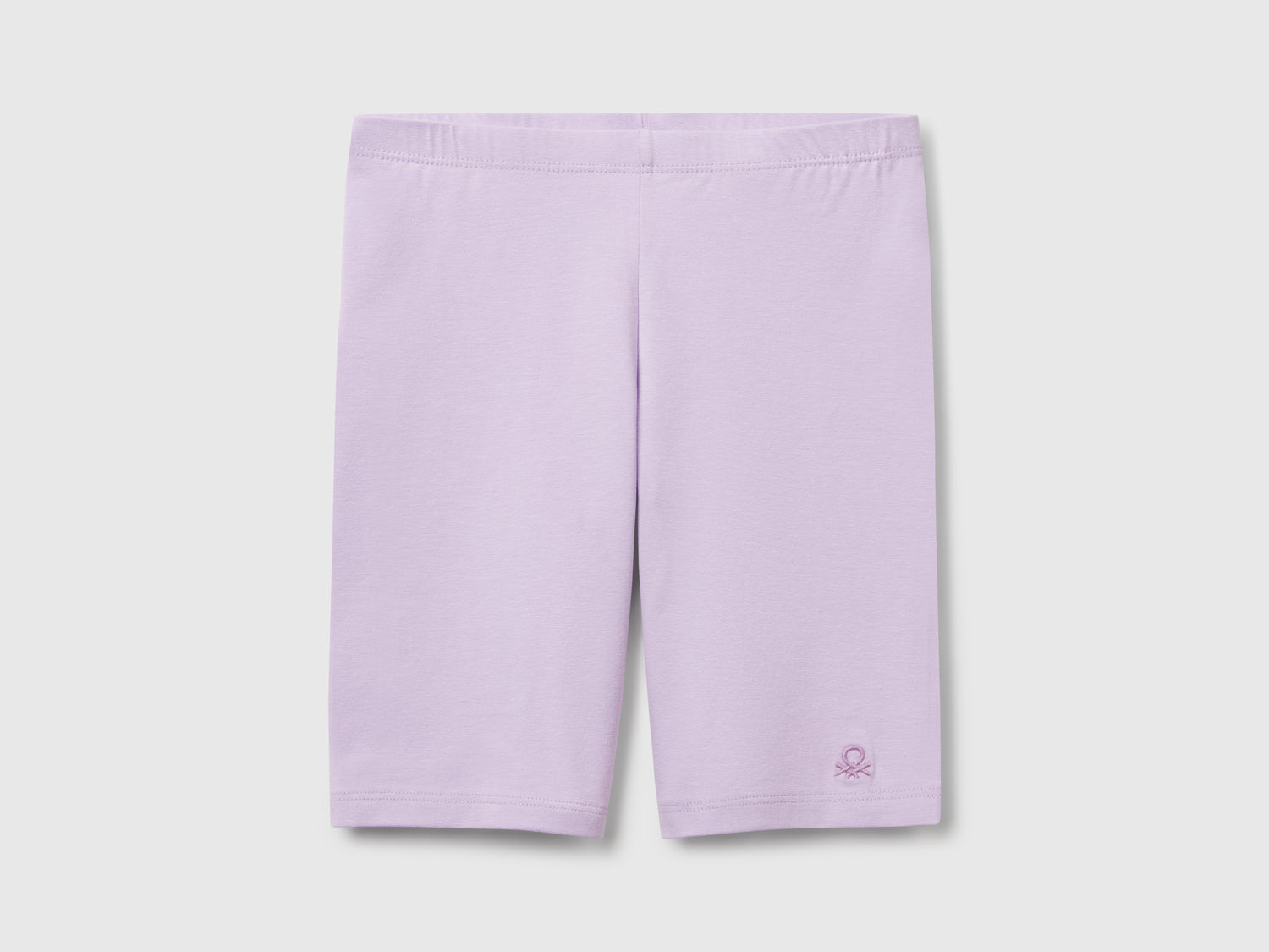 Leggings corti in cotone stretch da bambina lilla | Benetton Outlet