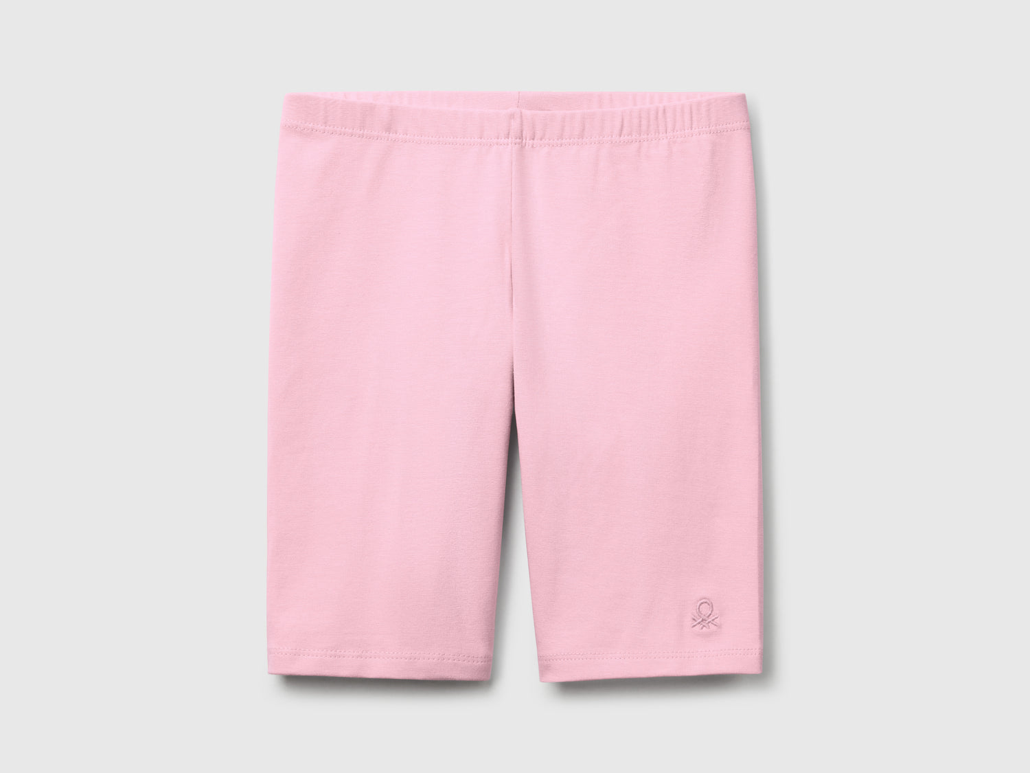 Leggings corti in cotone stretch da bambina rosa | Benetton Outlet