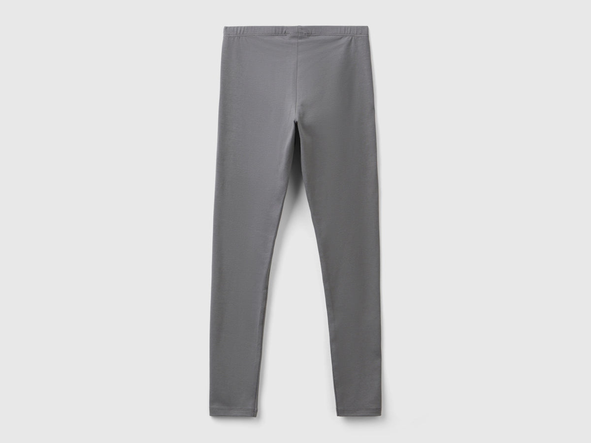 Leggings in cotone stretch con logo