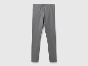 Leggings in cotone stretch con logo