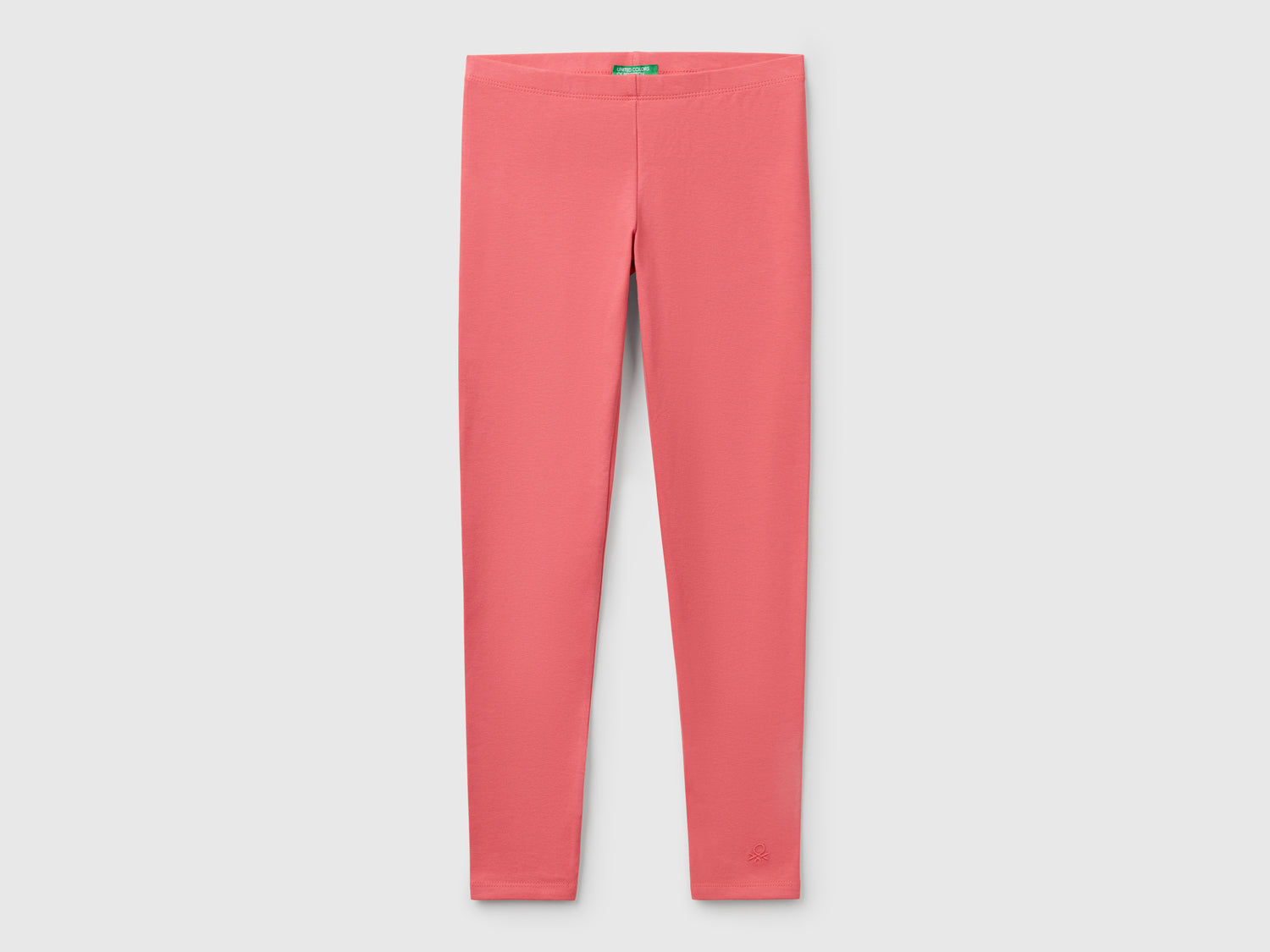 Leggings in cotone stretch con logo da bambina ciclamino | Benetton Outlet