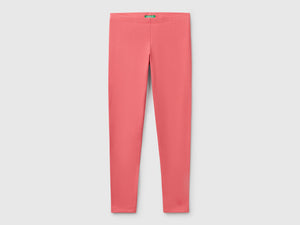 Leggings in cotone stretch con logo