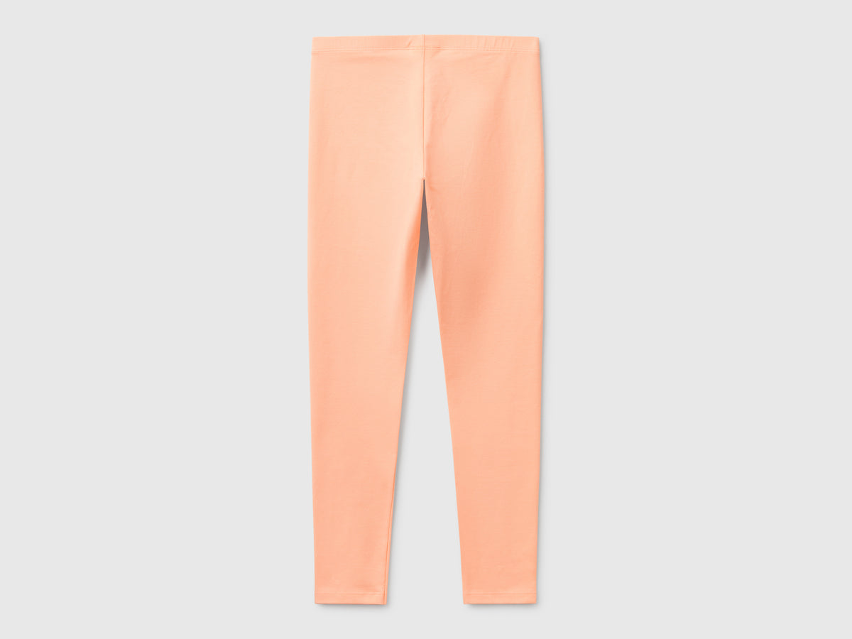 Leggings in cotone stretch con logo