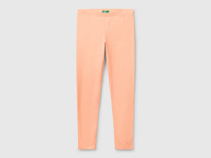 Leggings in cotone stretch con logo