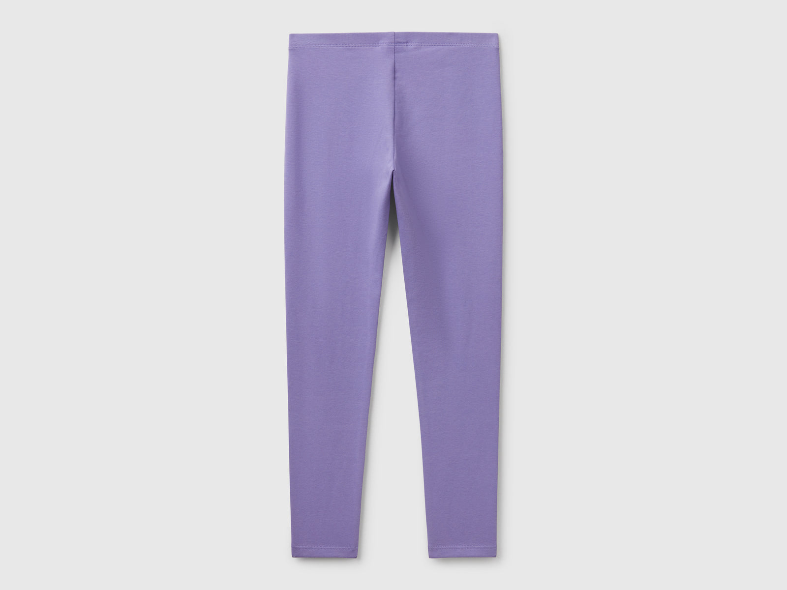 Leggings in cotone stretch con logo da bambina pervinca 2 | Benetton Outlet