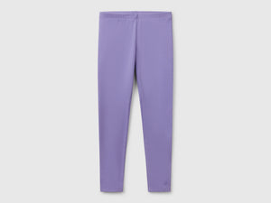 Leggings in cotone stretch con logo