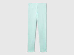Leggings in cotone stretch con logo