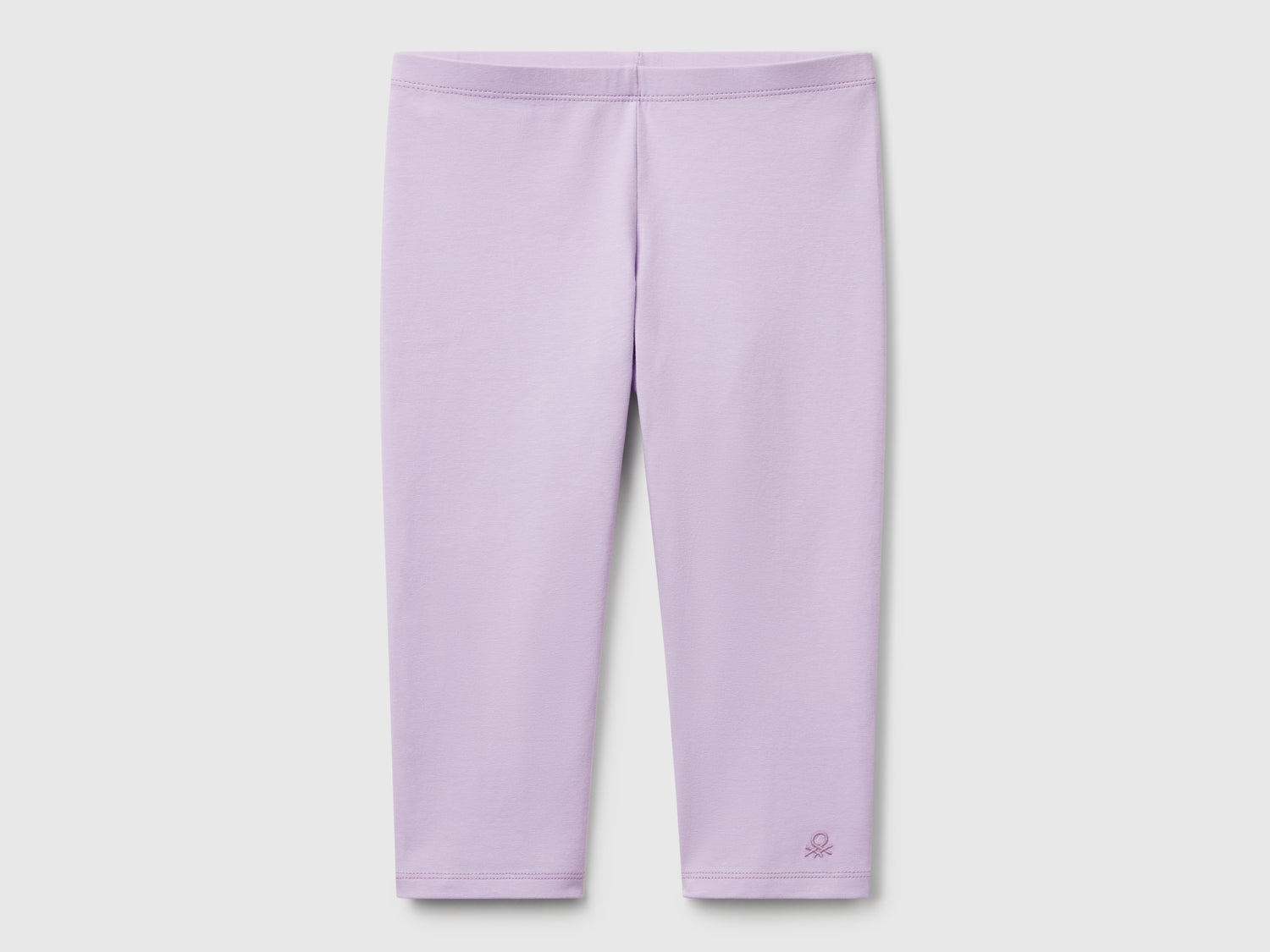 Leggings al ginocchio in cotone stretch da bambina lilla | Benetton Outlet