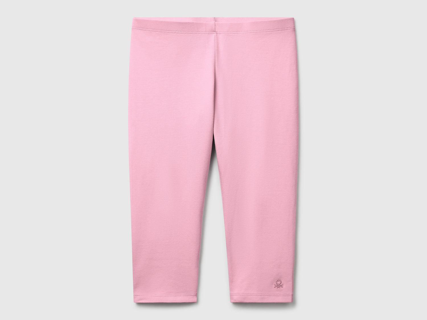 Leggings al ginocchio in cotone stretch da bambina rosa | Benetton Outlet