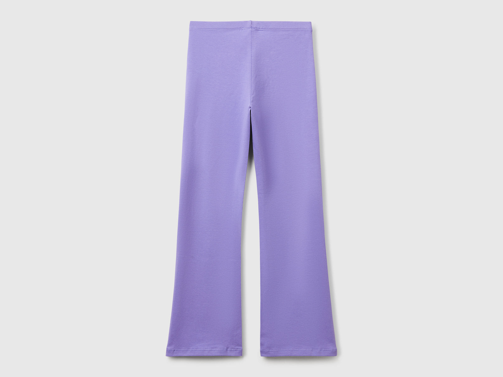 Leggings a zampa in cotone stretch da bambina pervinca 2 | Benetton Outlet