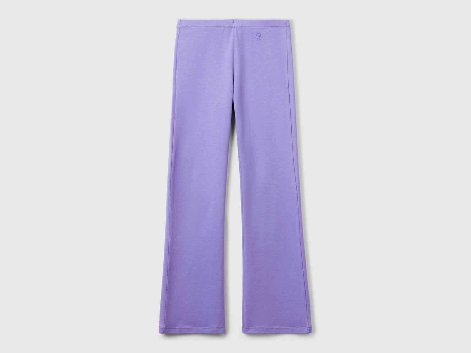 Leggings a zampa in cotone stretch da bambina pervinca | Benetton Outlet