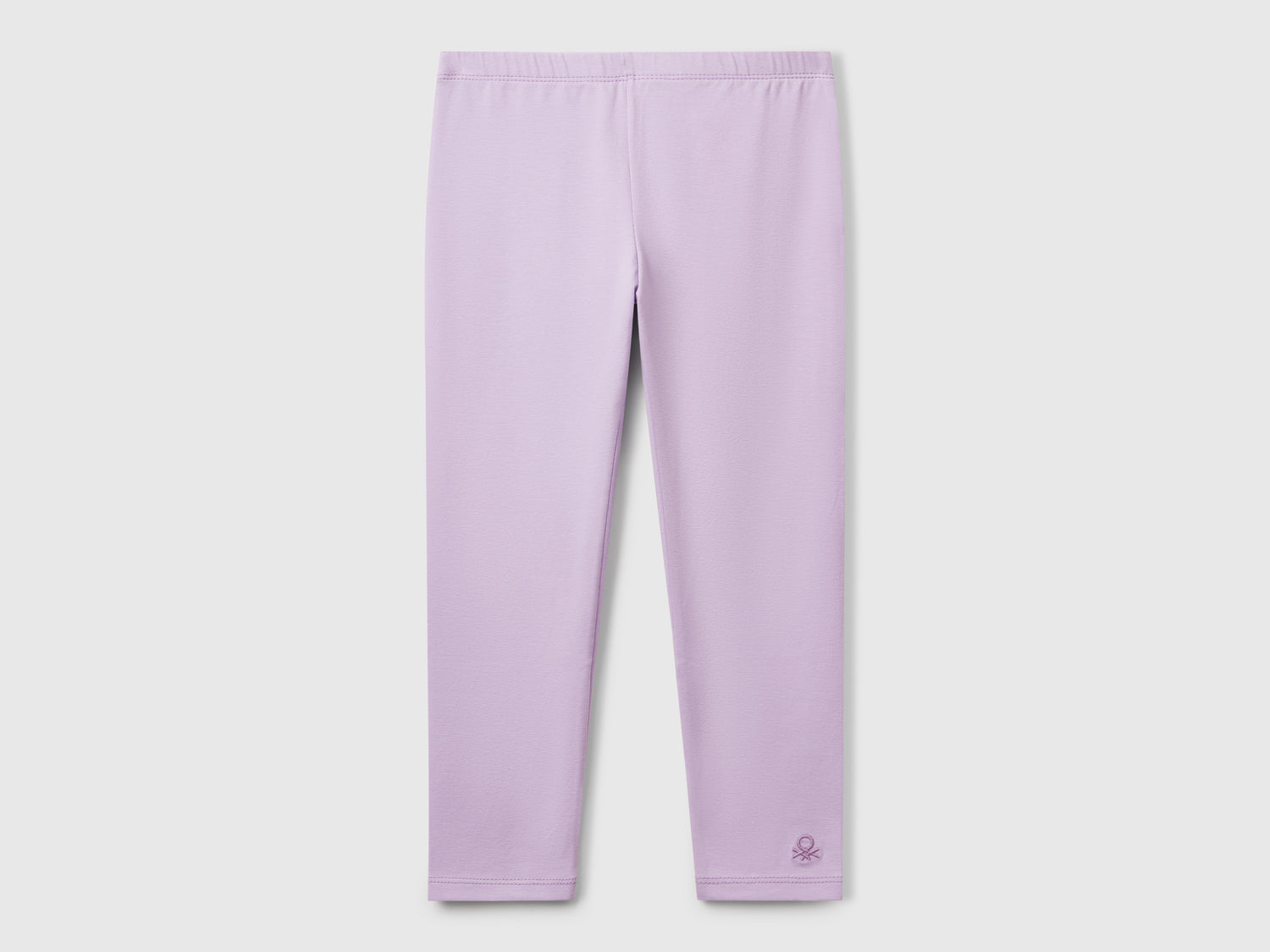 Leggings in cotone stretch da bimba lilla | Benetton Outlet