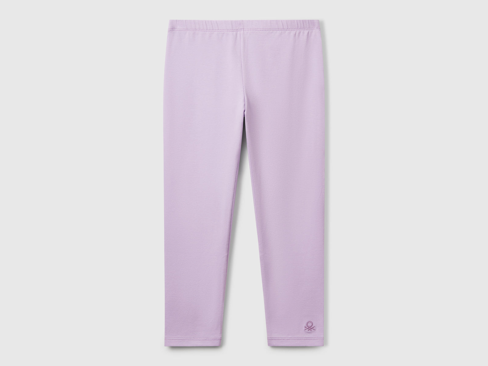 Leggings in cotone stretch da bimba lilla | Benetton Outlet