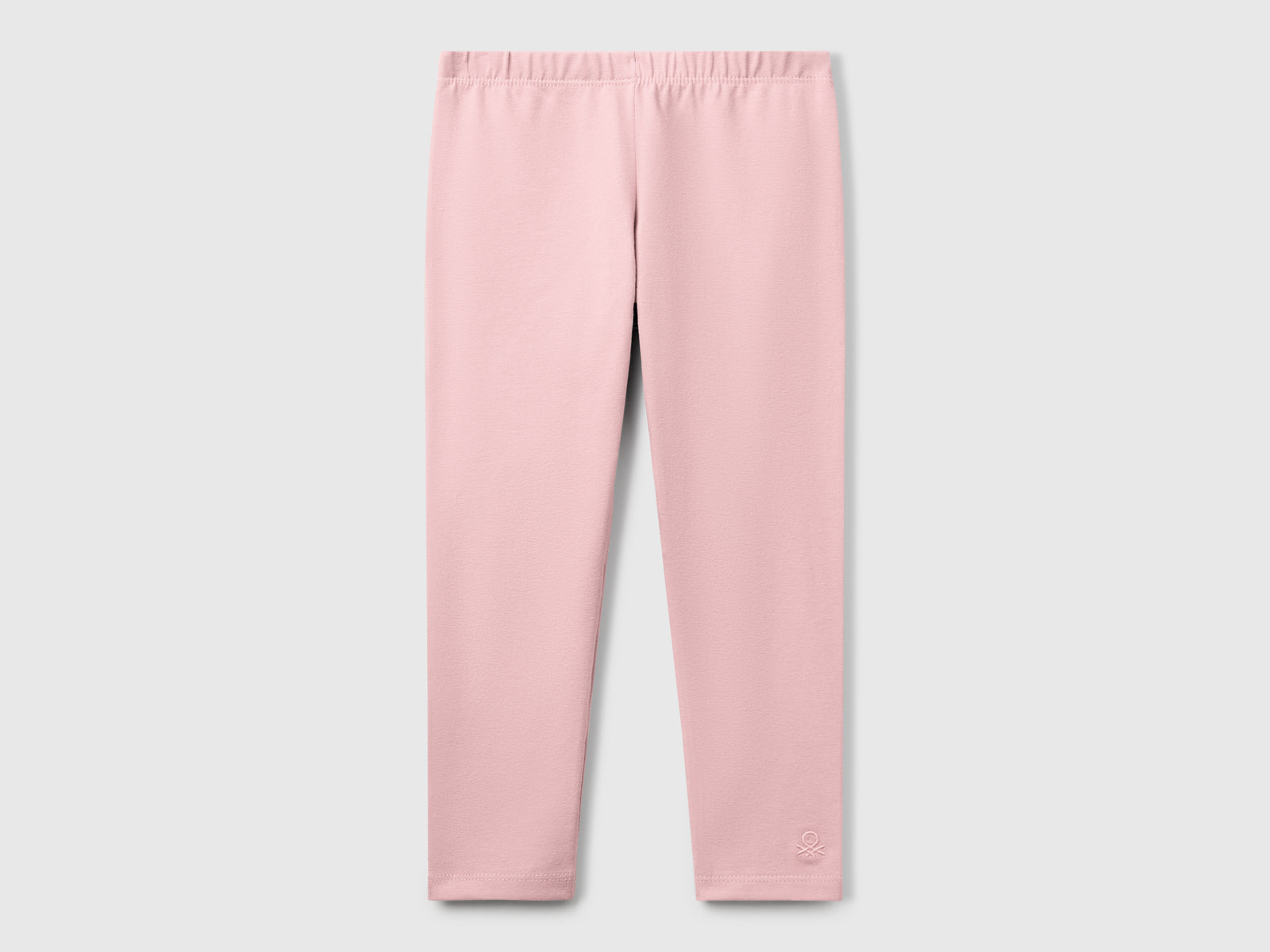 Leggings in cotone stretch da bimba rosa | Benetton Outlet