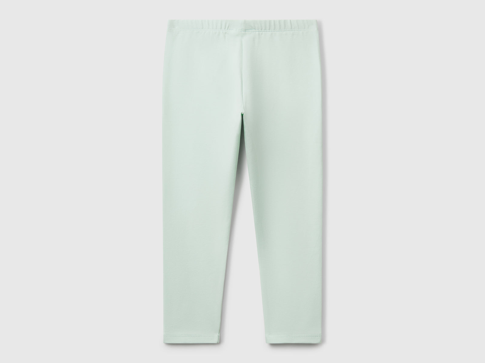 Leggings in cotone stretch da bimba verde acqua 2 | Benetton Outlet