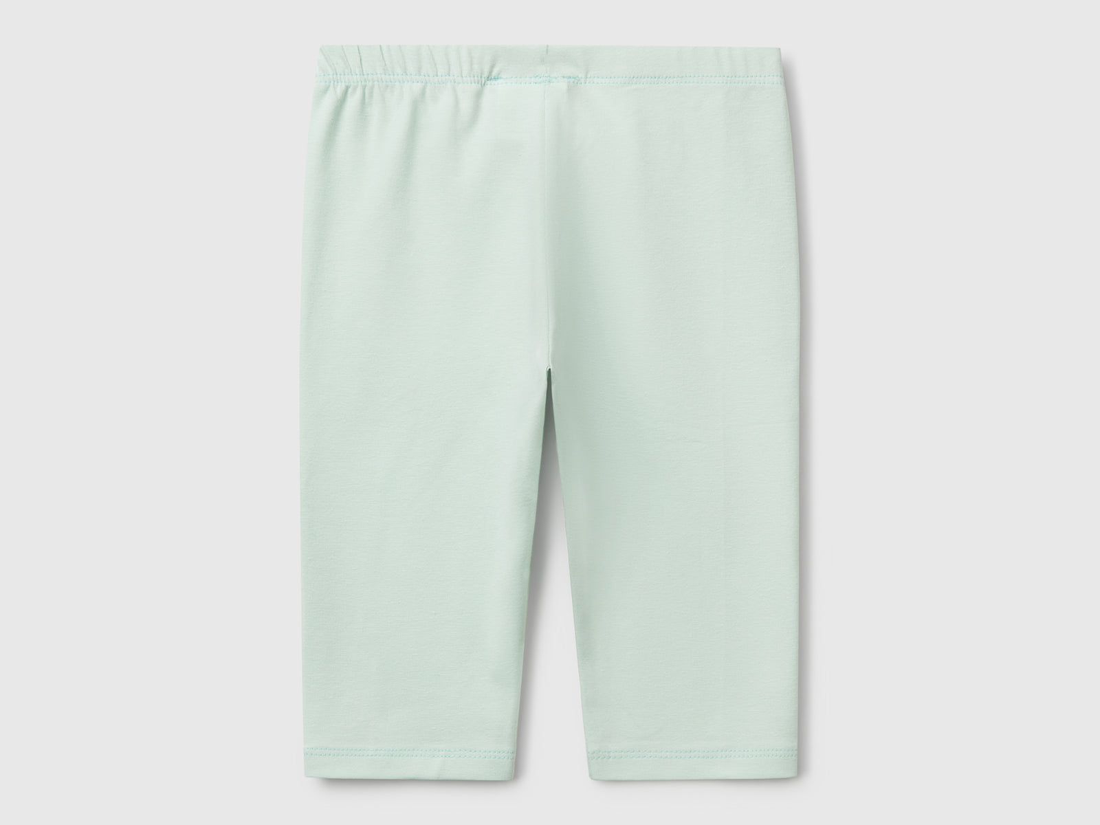 Leggings a 3/4 in cotone stretch da bimba verde acqua 2 | Benetton Outlet