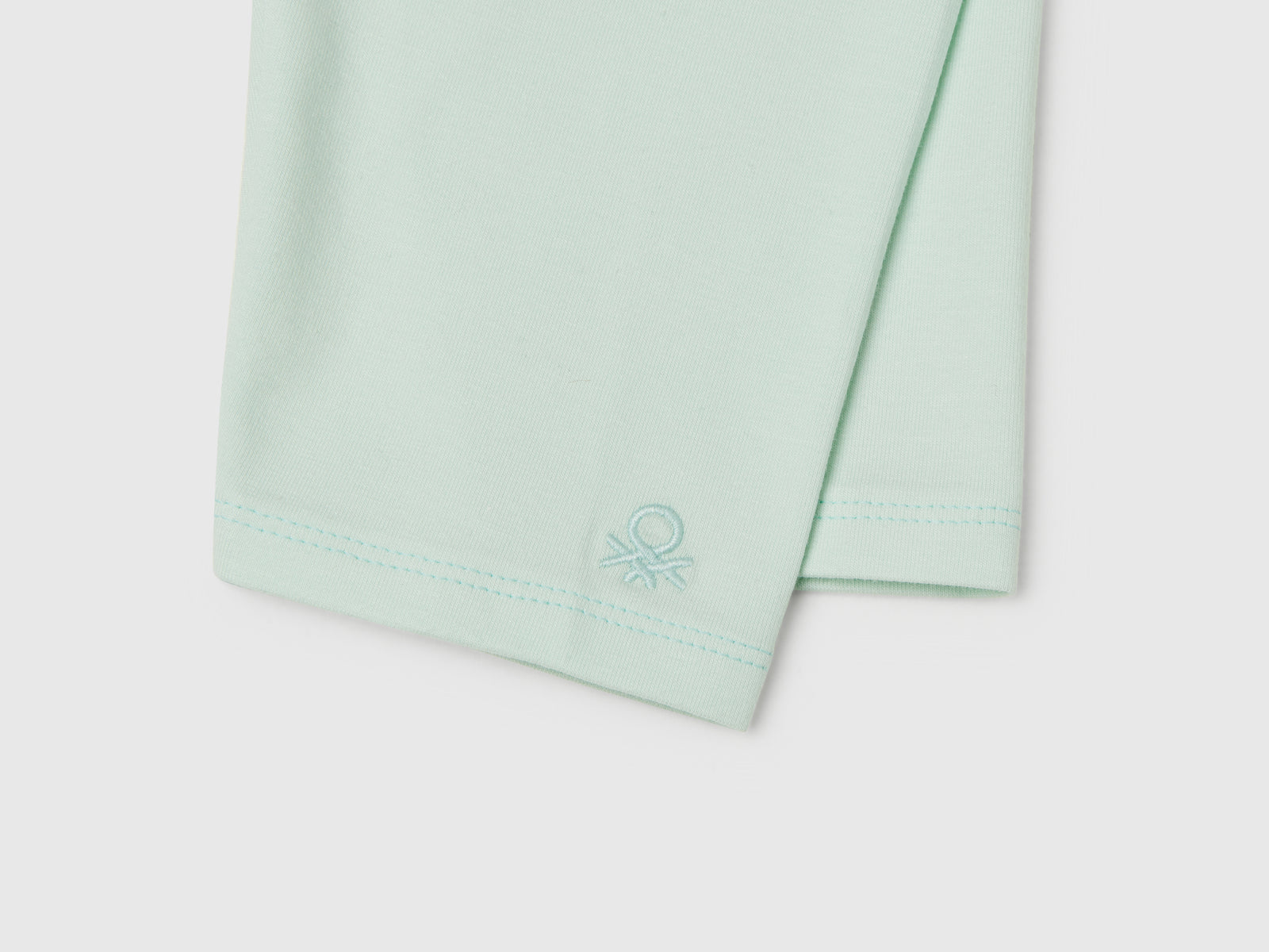Leggings a 3/4 in cotone stretch da bimba verde acqua 3 | Benetton Outlet