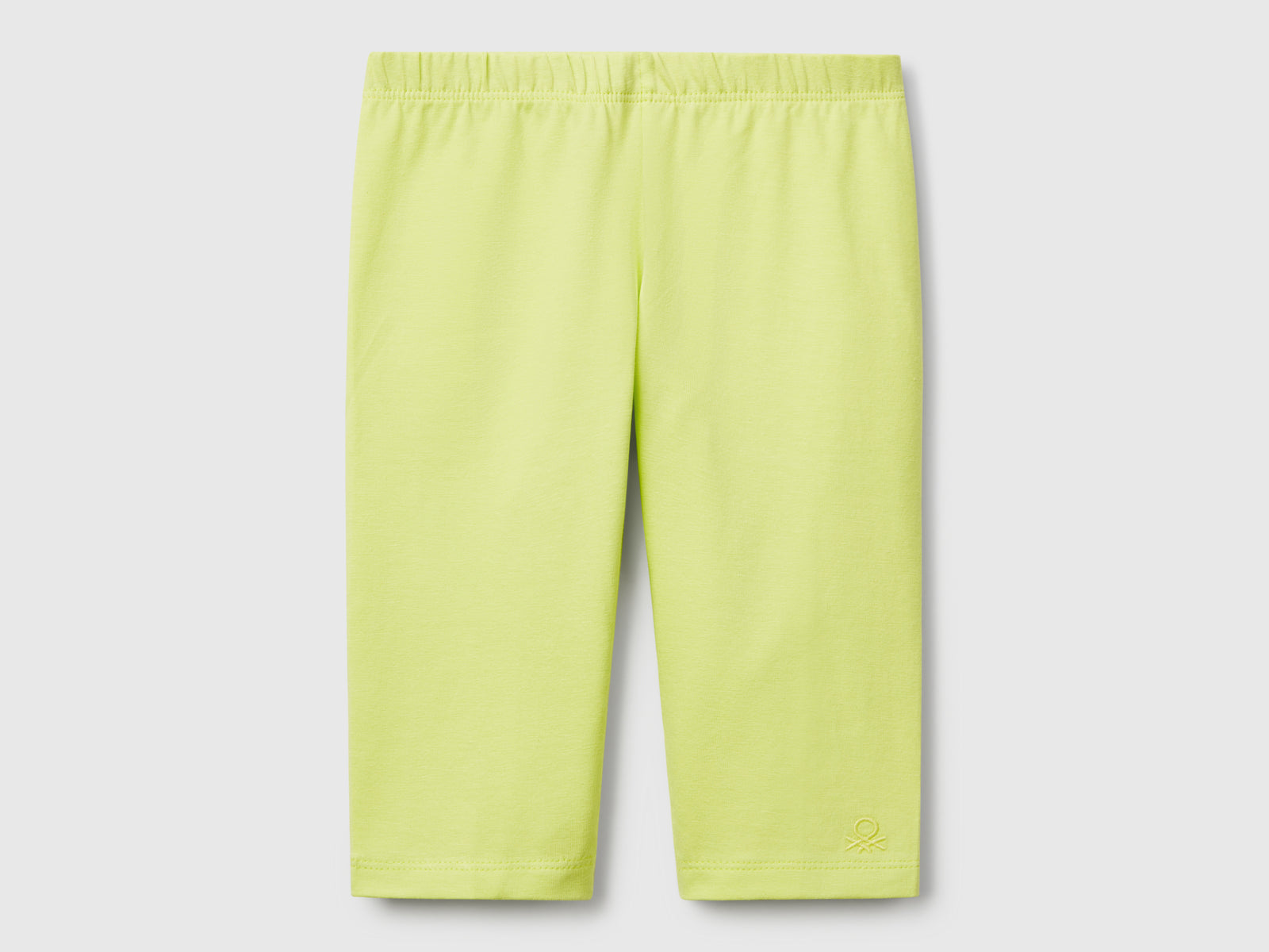 Leggings a 3/4 in cotone stretch da bimba giallo | Benetton Outlet