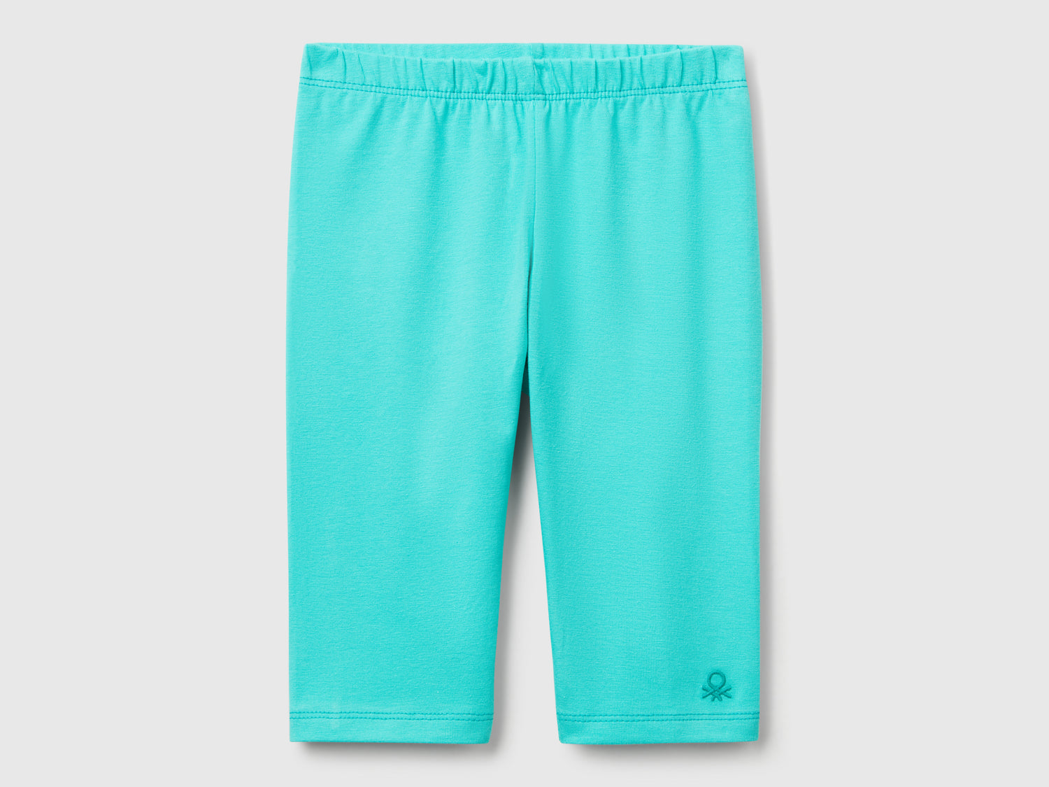 Leggings a 3/4 in cotone stretch da bimba celeste fluo | Benetton Outlet