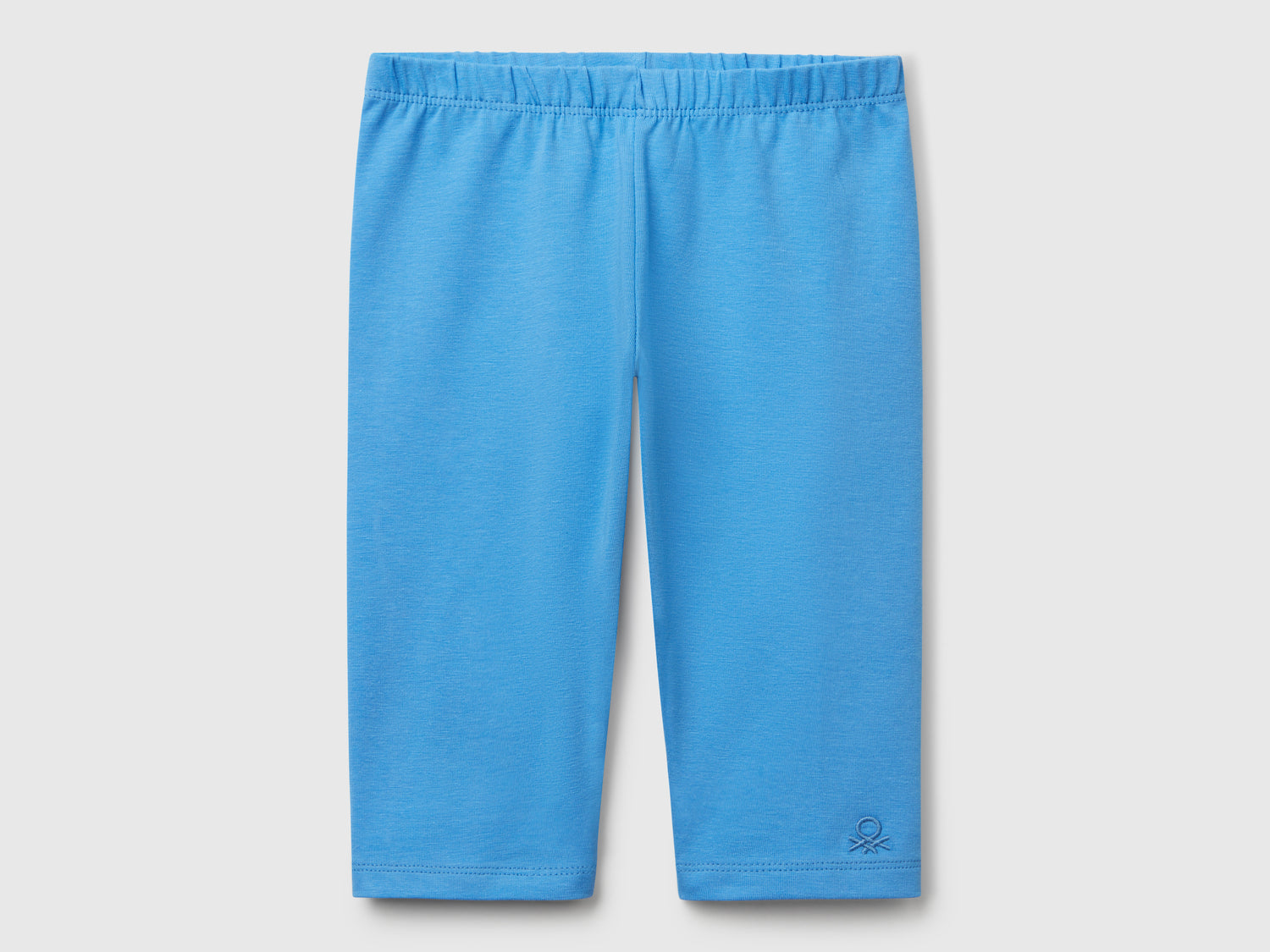 Leggings a 3/4 in cotone stretch da bimba celeste | Benetton Outlet