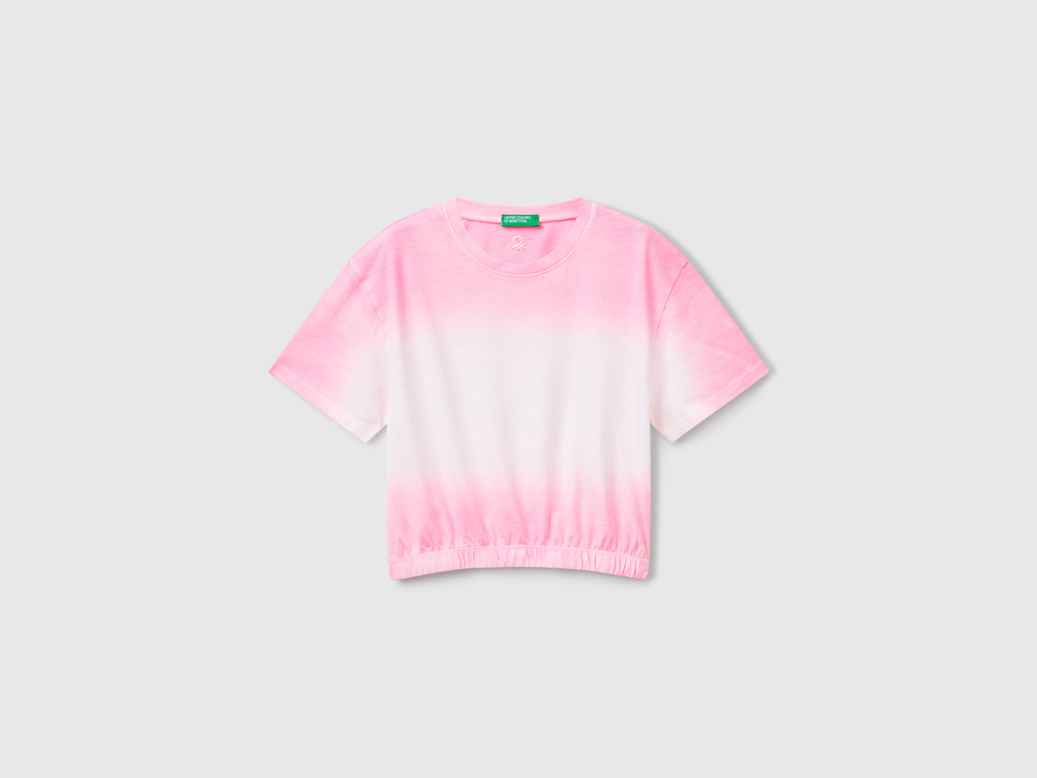 T-shirt dip-dye da bambina fucsia | Benetton Outlet