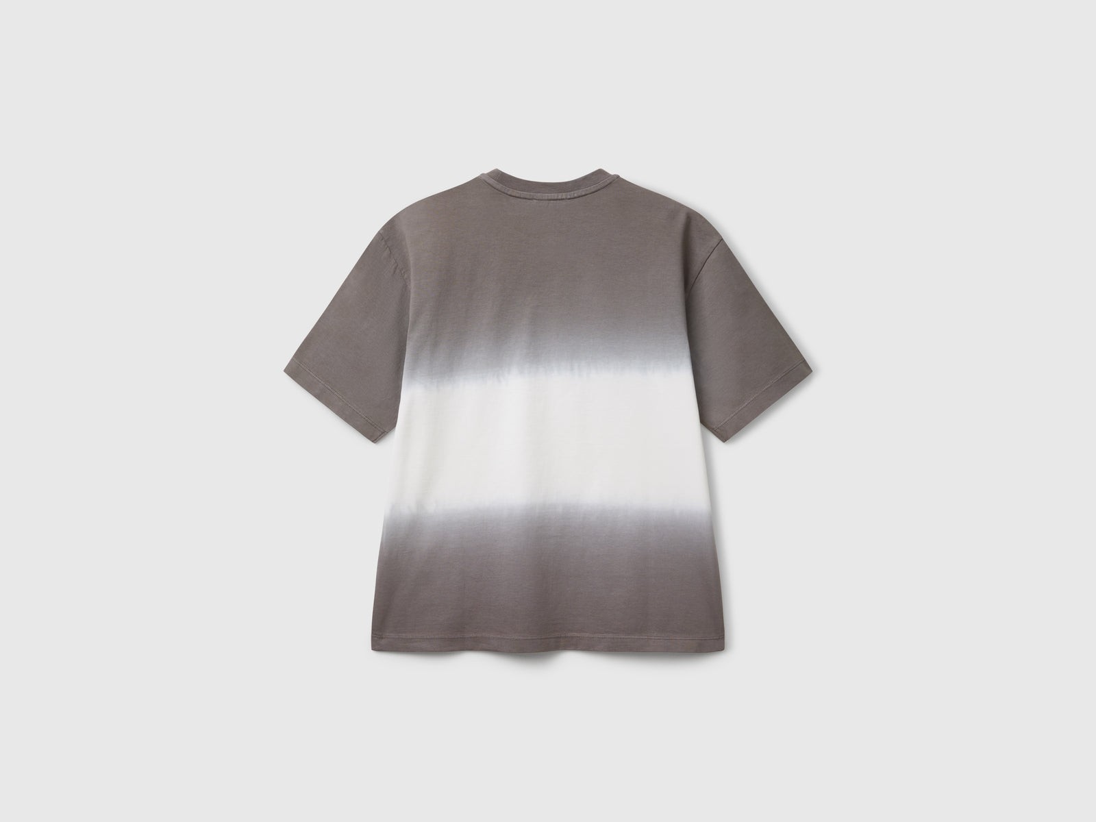T-shirt dip-dye over fit da bambino grigio chiaro 2 | Benetton Outlet