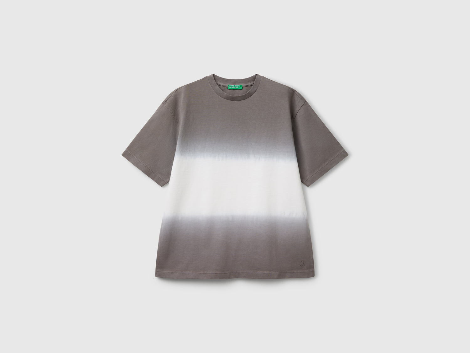 T-shirt dip-dye over fit da bambino grigio chiaro | Benetton Outlet