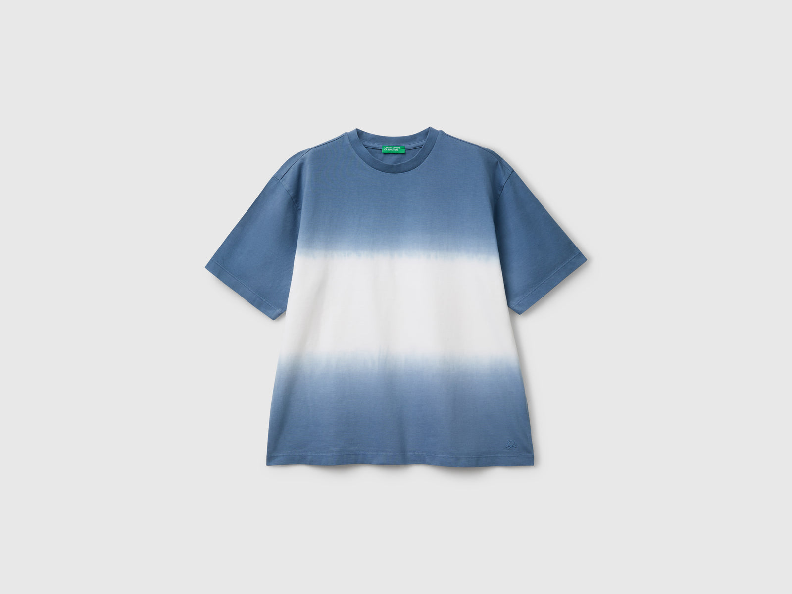 T-shirt dip-dye over fit da bambino blu | Benetton Outlet