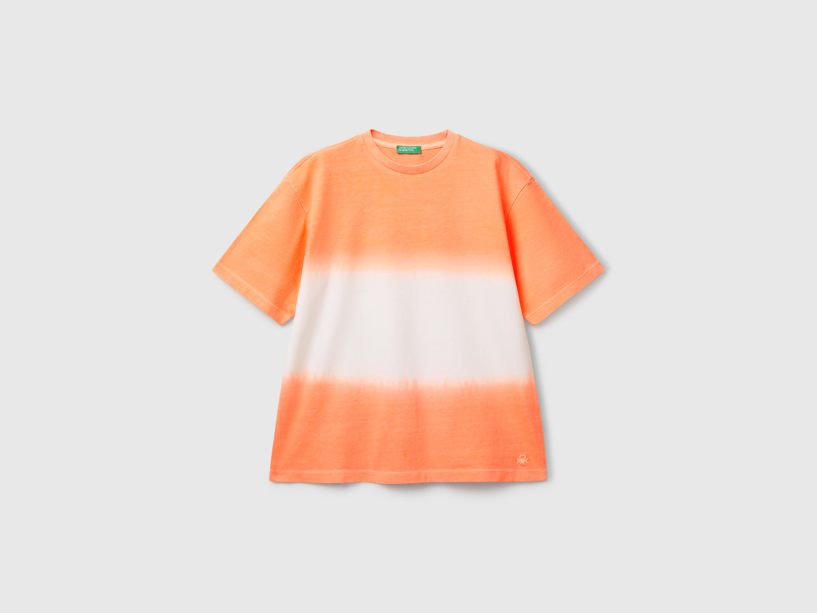 T-shirt dip-dye over fit da bambino arancione | Benetton Outlet