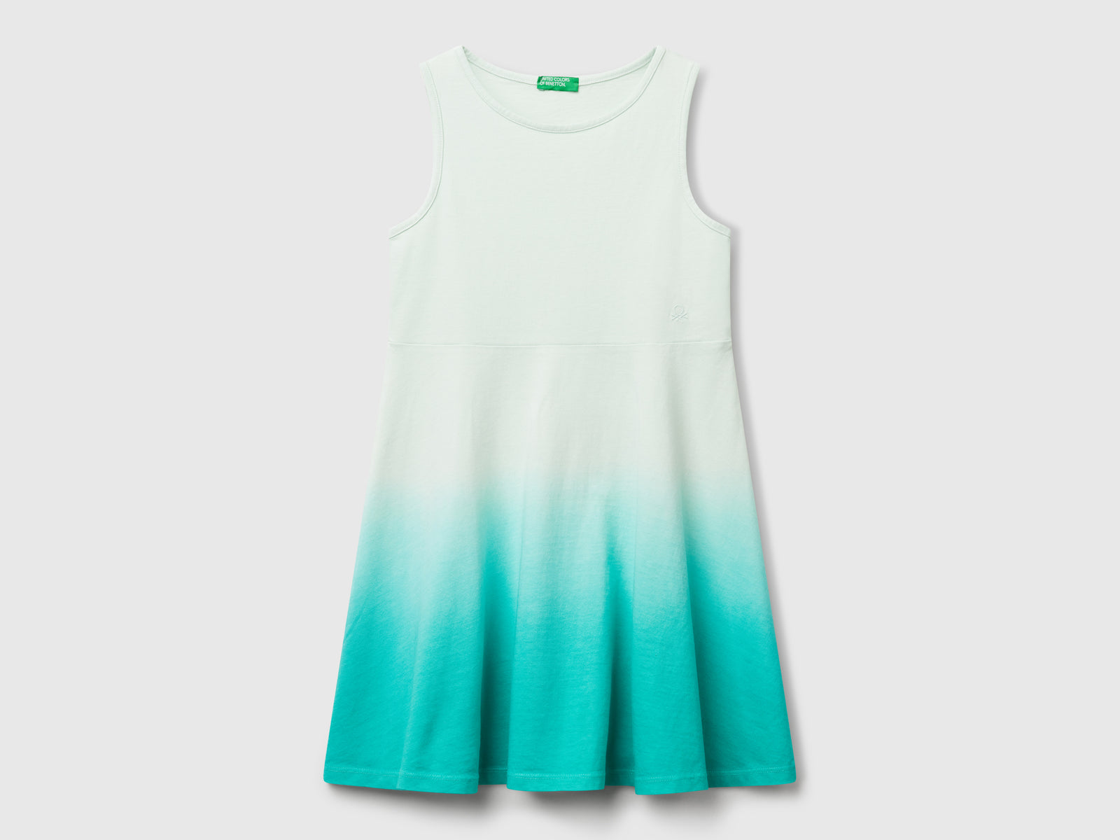 Abito dip-dye da bambina verde acqua | Benetton Outlet