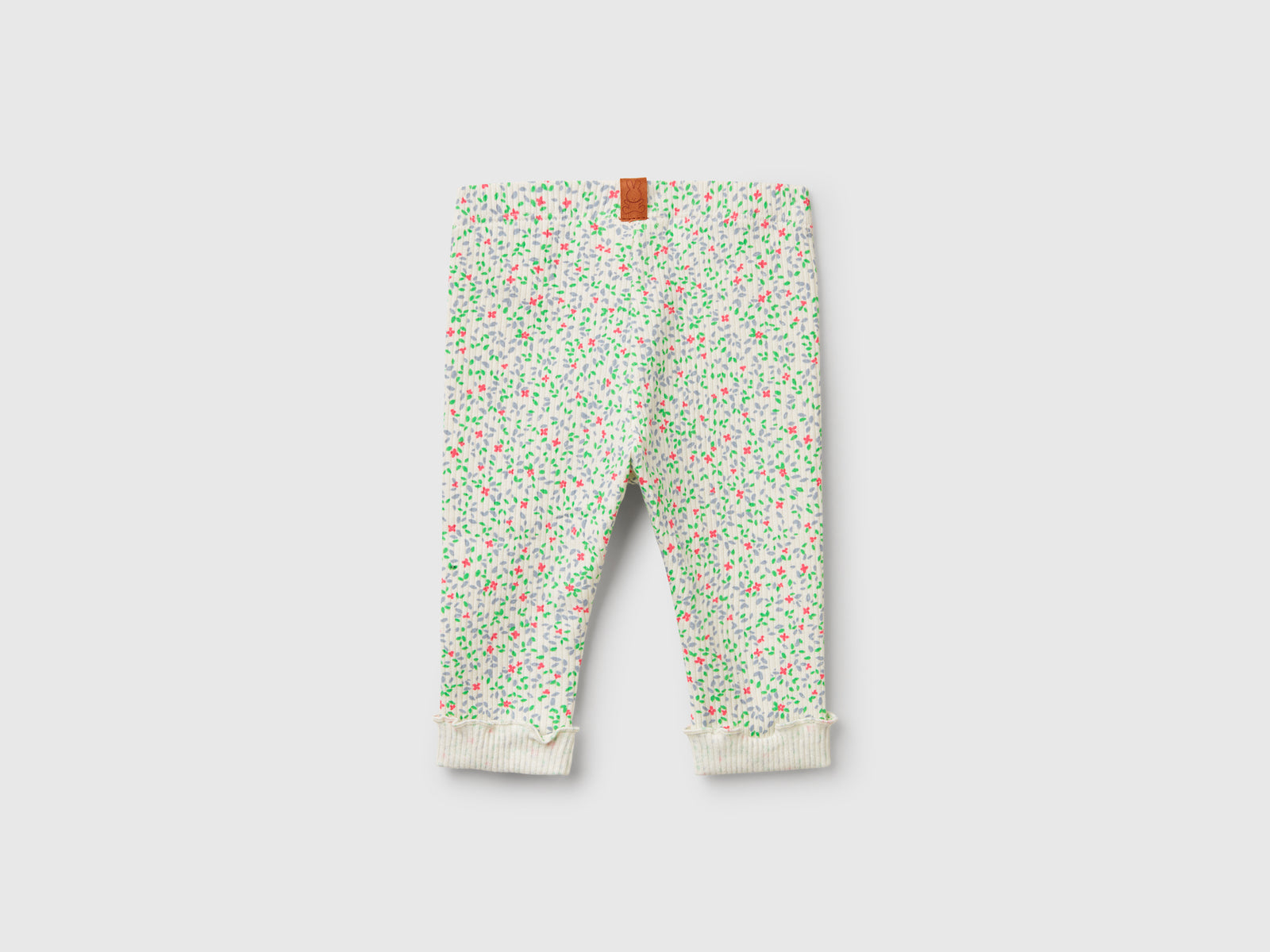 Leggings con stampa floreale da neonato bianco panna 2 | Benetton Outlet
