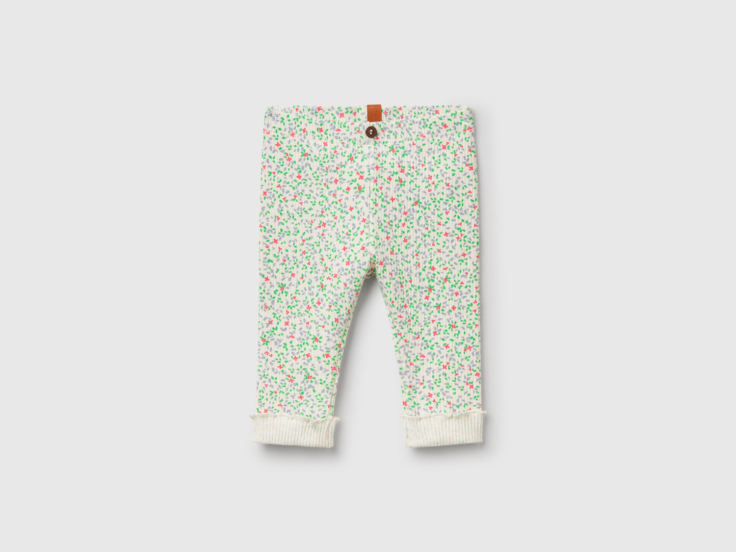Leggings con stampa floreale da neonato bianco panna | Benetton Outlet