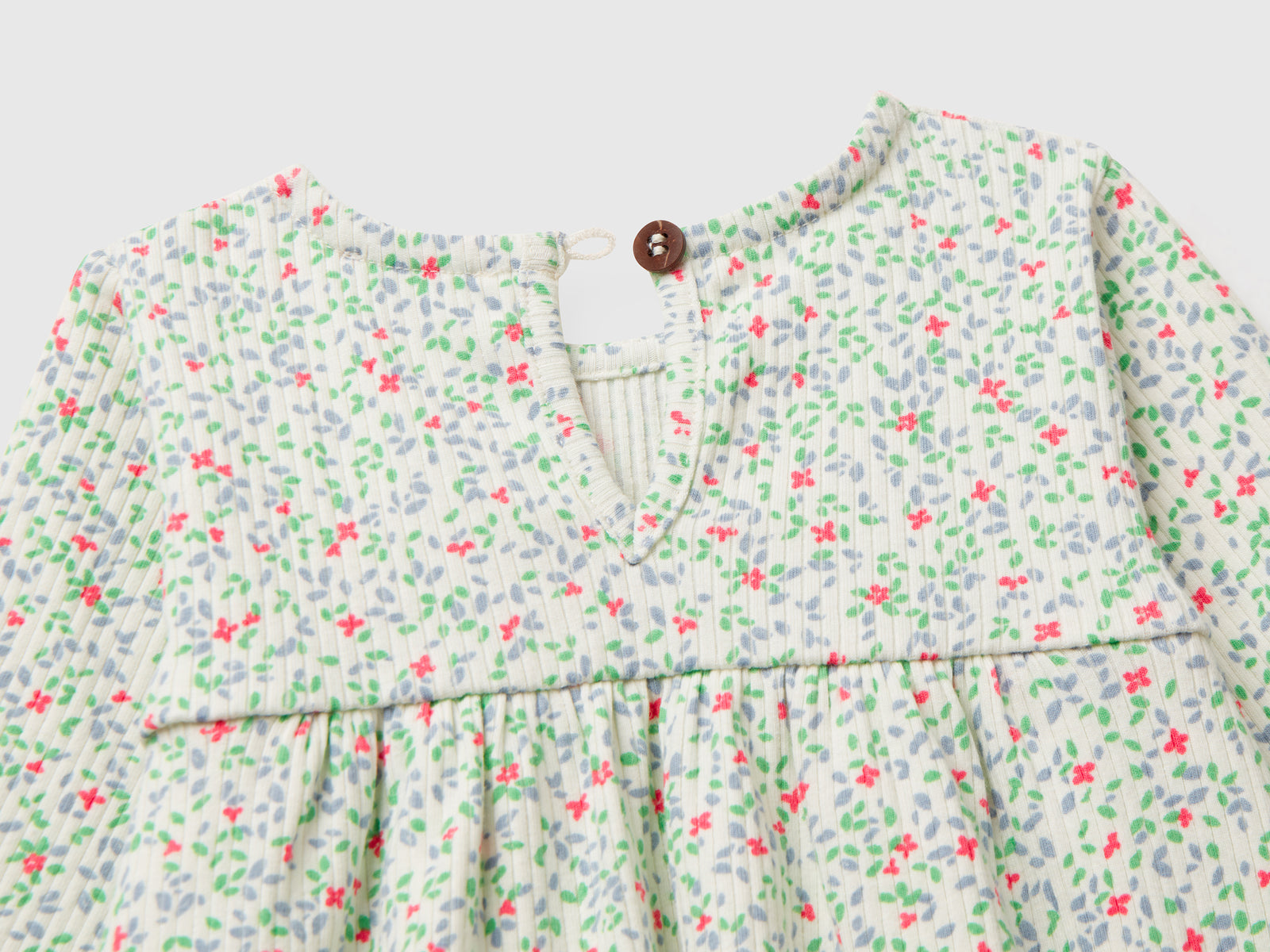 Vestito a fiori da neonato bianco panna 3 | Benetton Outlet