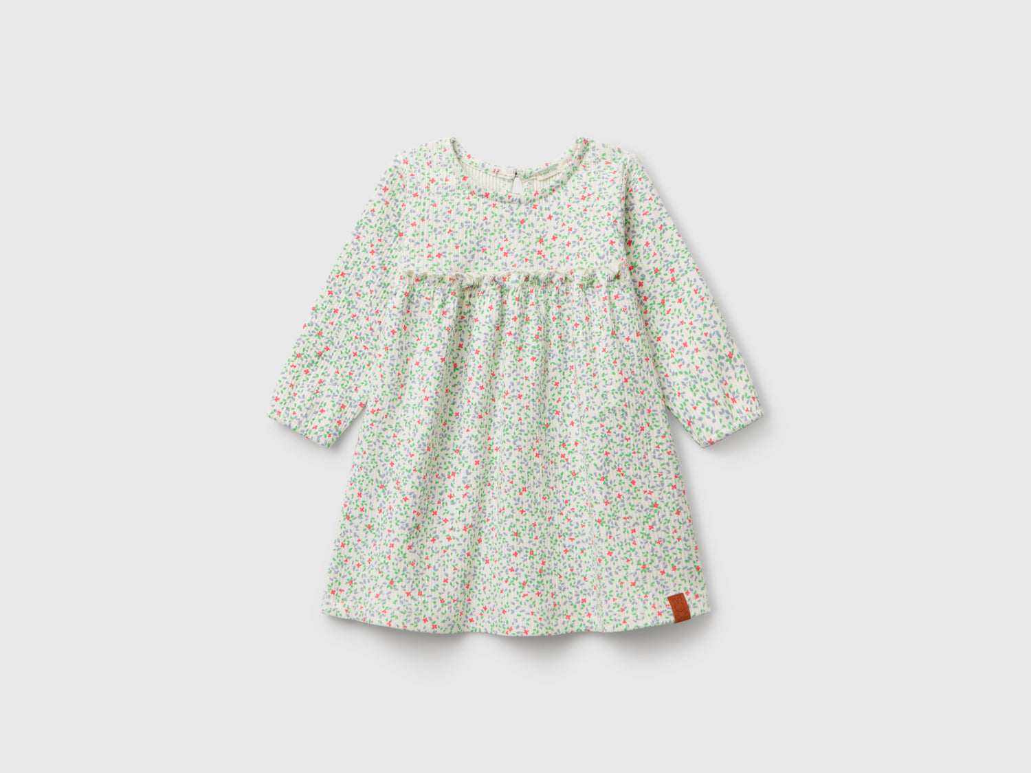 Vestito a fiori da neonato bianco panna | Benetton Outlet