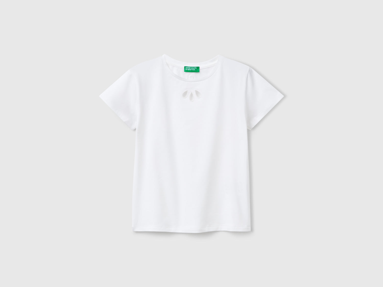 Maglietta con motivo cut out da bambina bianco | Benetton Outlet