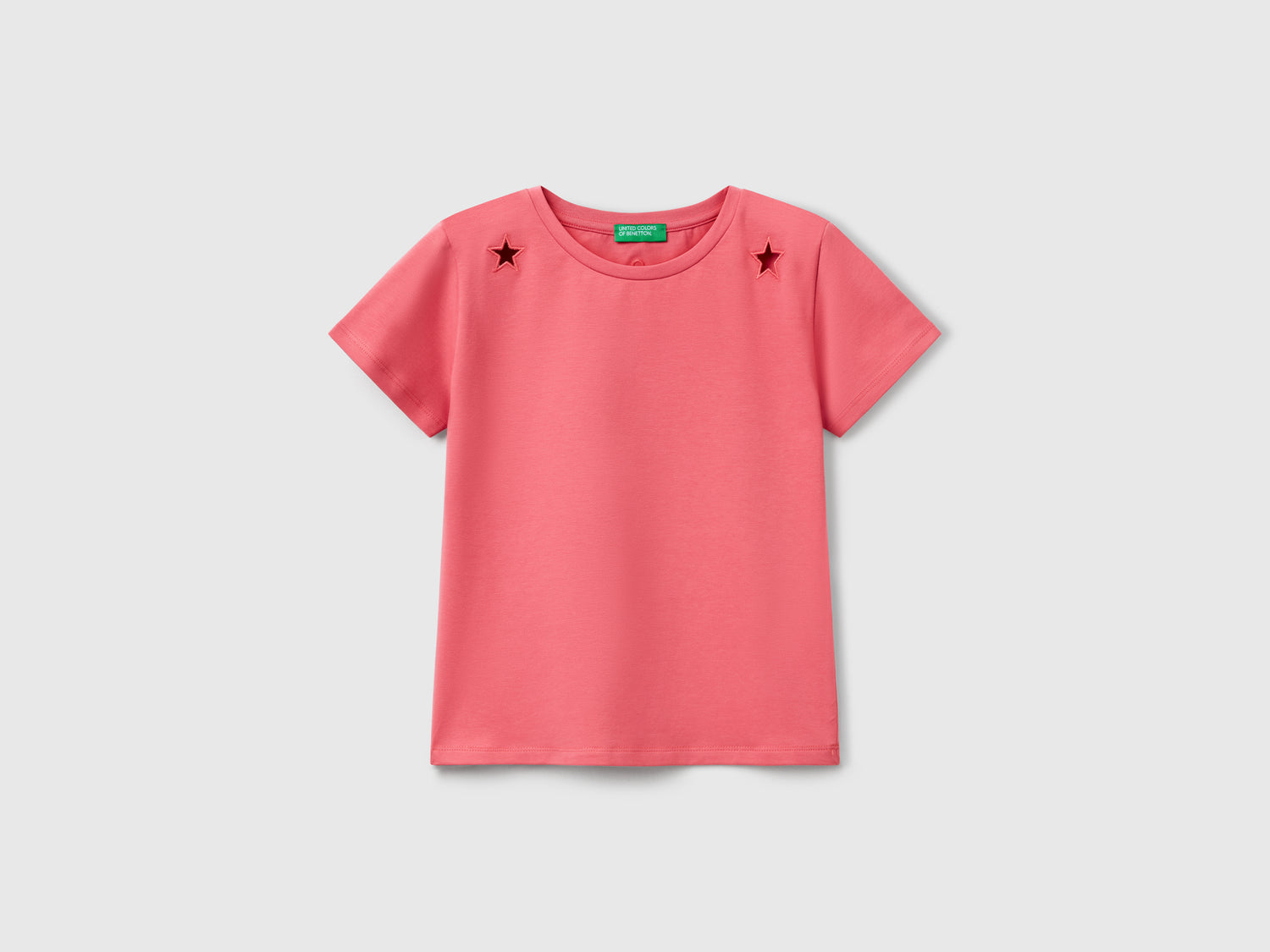 Maglietta con motivo cut out da bambina ciclamino | Benetton Outlet