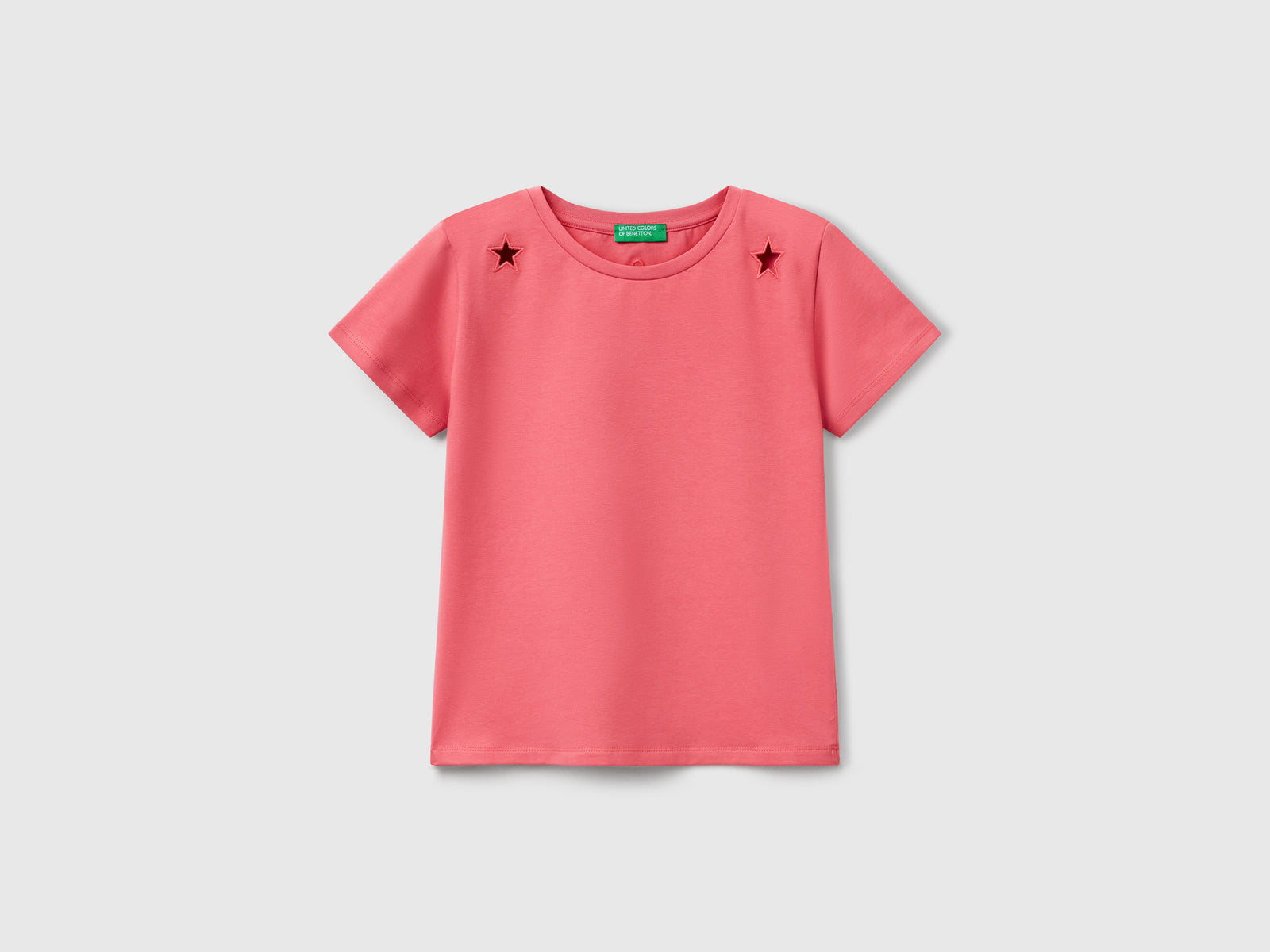 Maglietta con motivo cut out da bambina ciclamino | Benetton Outlet
