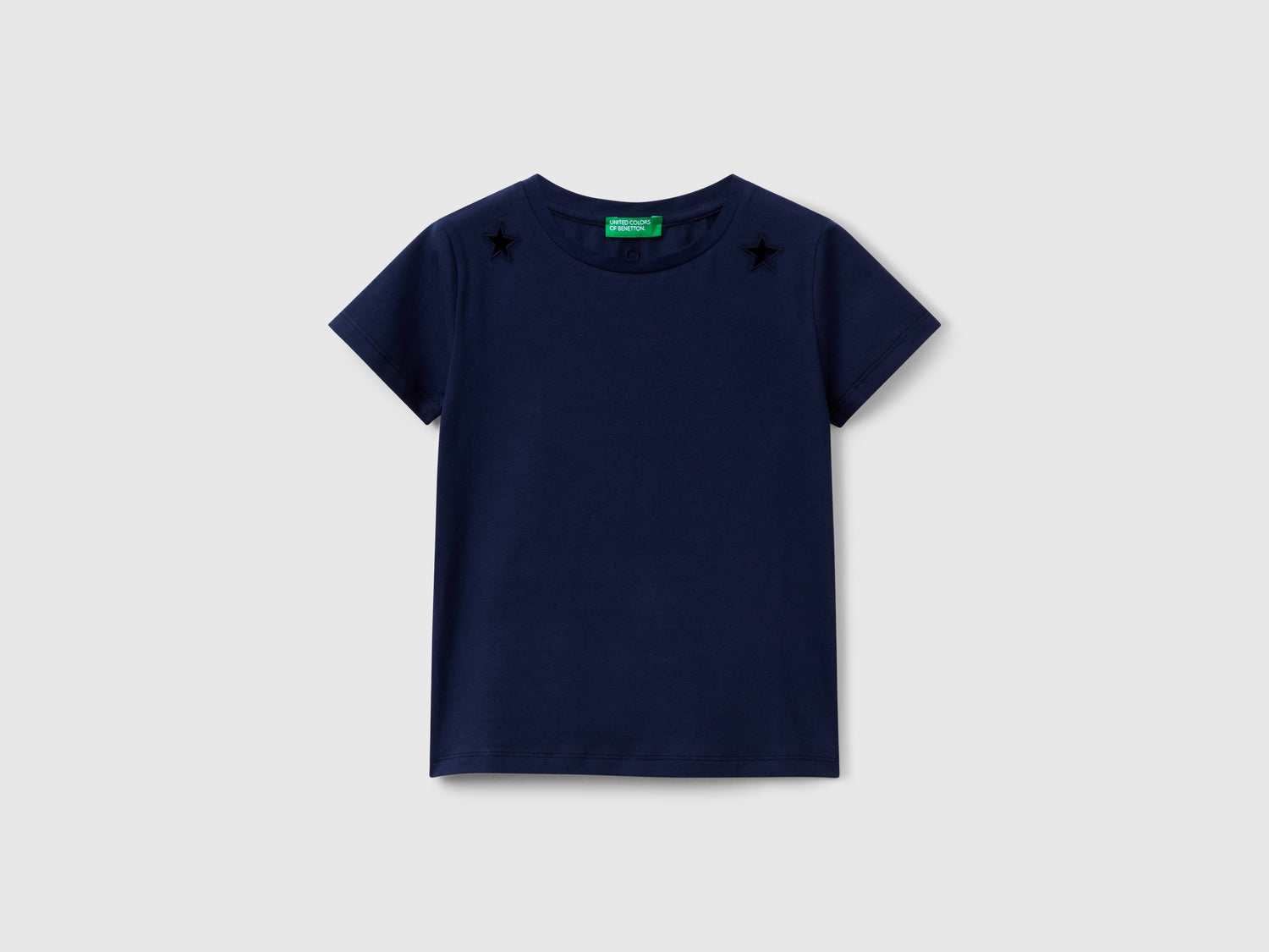 Maglietta con motivo cut out da bambina blu scuro | Benetton Outlet