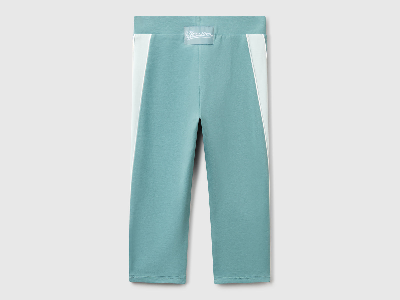 Leggings sportivi con piping da bambina verde acqua 2 | Benetton Outlet