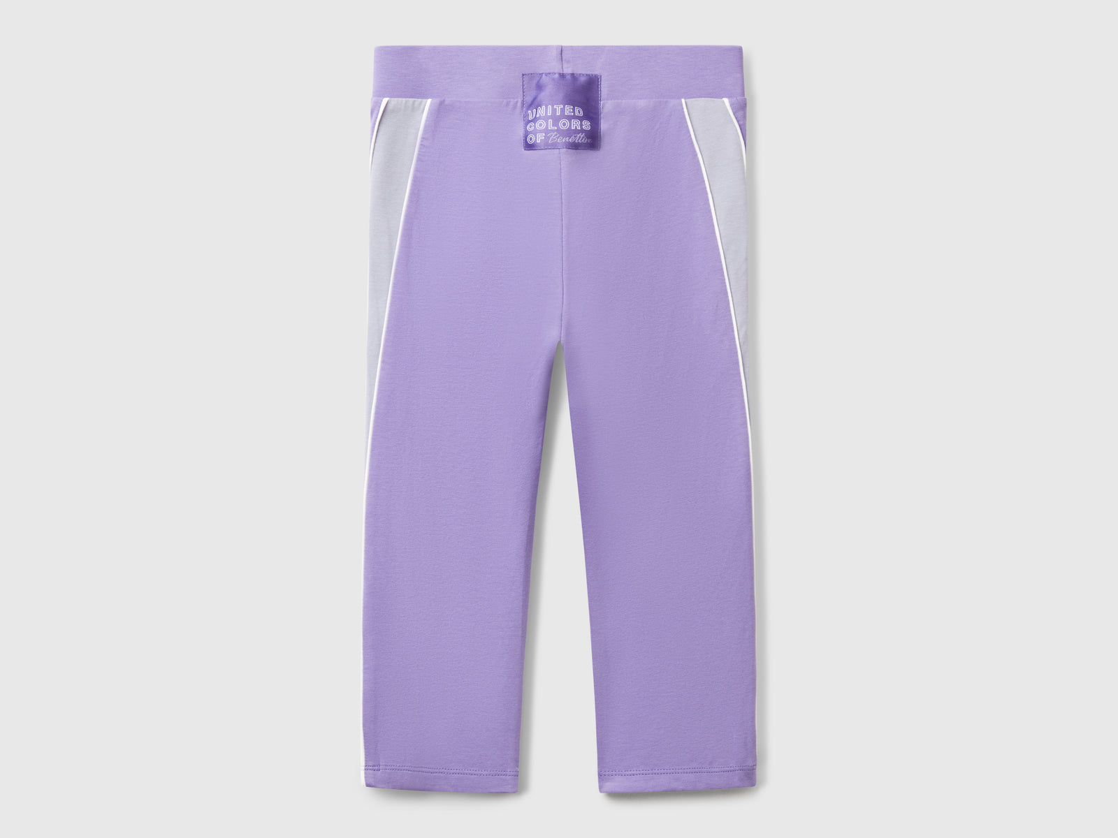 Leggings sportivi con piping da bambina pervinca 2 | Benetton Outlet
