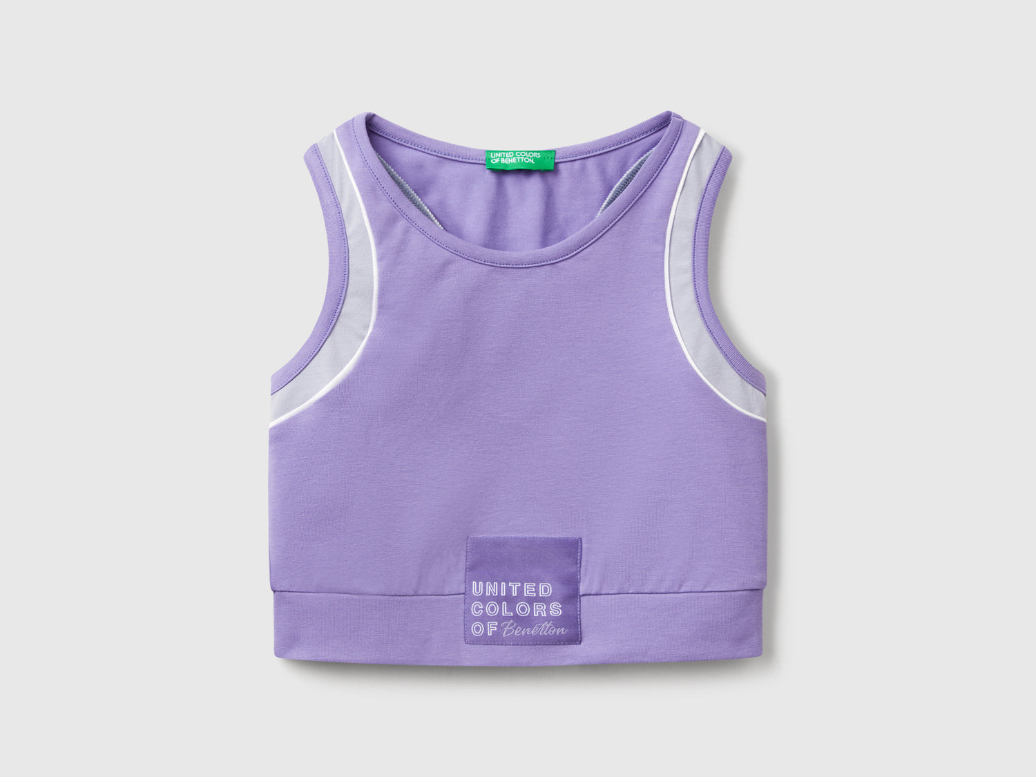 Top sportivo con piping da bambina pervinca | Benetton Outlet