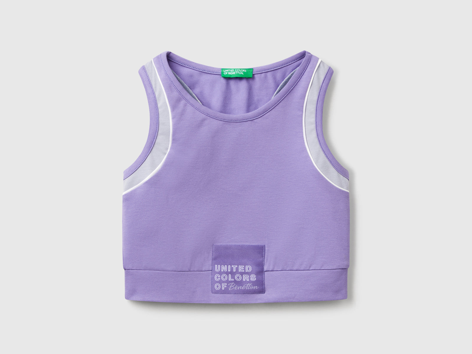 Top sportivo con piping da bambina pervinca | Benetton Outlet