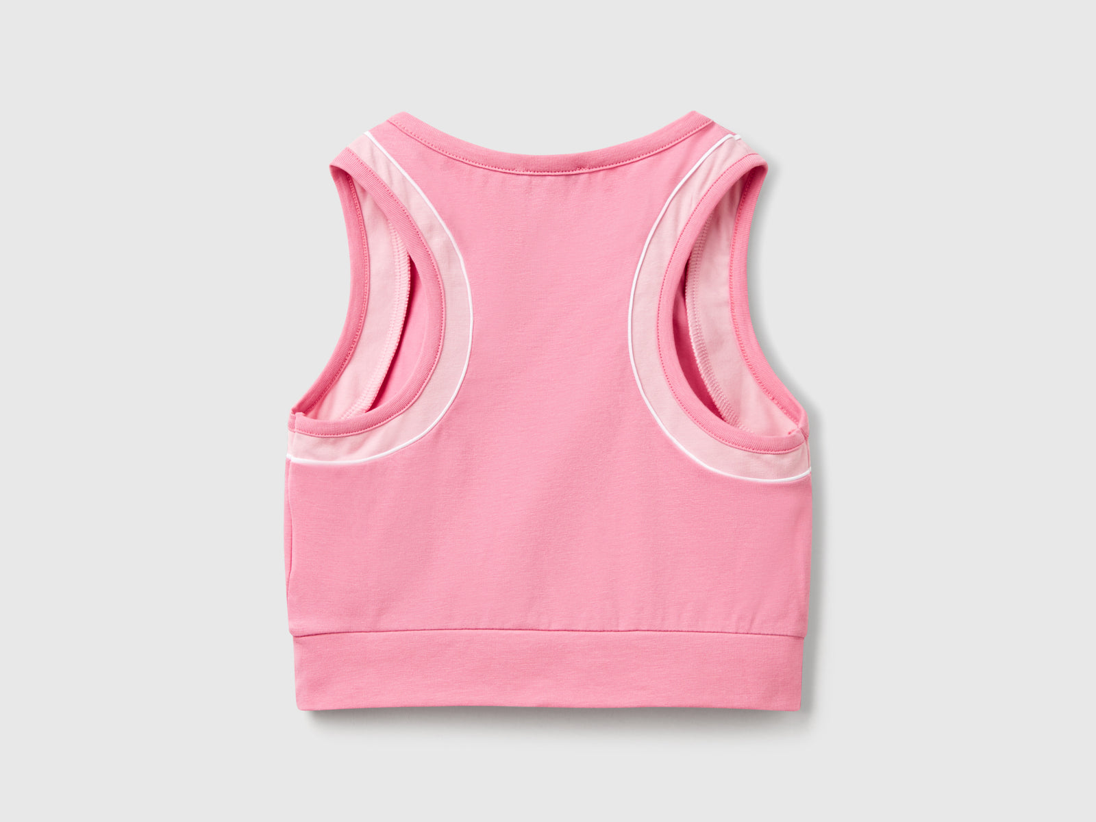 Top sportivo con piping da bambina rosa 2 | Benetton Outlet