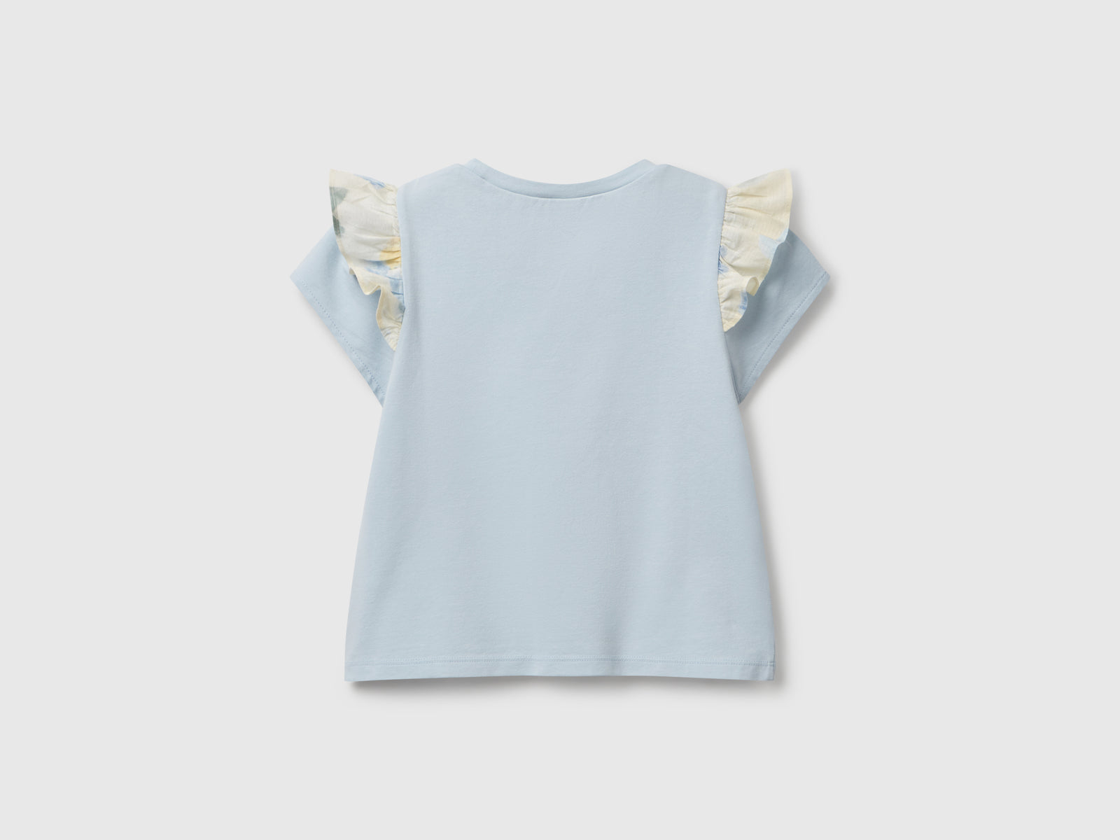 Maglietta con manica ad aletta da bimba azzurro 2 | Benetton Outlet