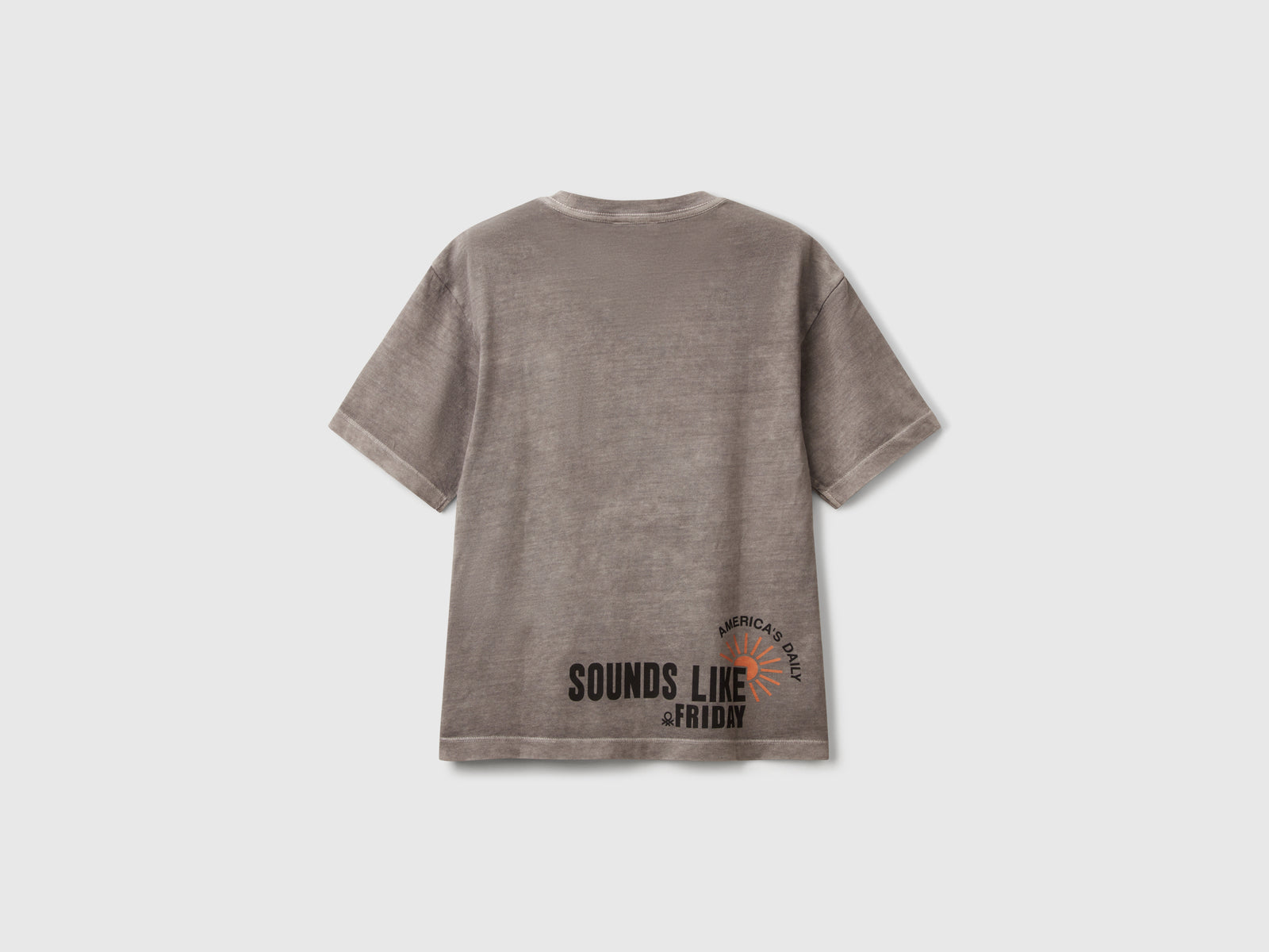 T-shirt con stampa davanti e dietro da bambino grigio 2 | Benetton Outlet