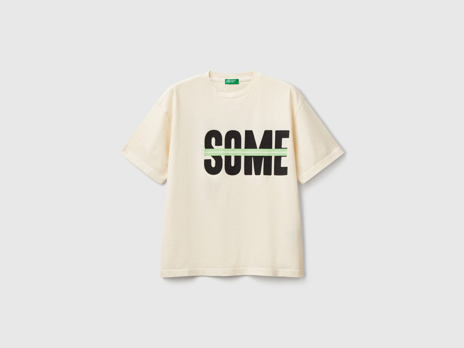 T-shirt con stampa davanti e dietro da bambino bianco | Benetton Outlet
